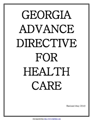 Forms Georgia Advance Health Care Directive Form 1