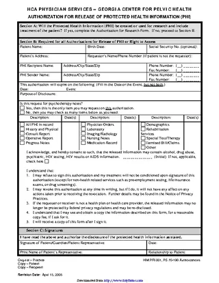 Georgia Medical Records Release Form 2