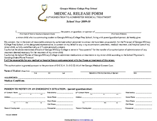 Forms Georgia Medical Release Form 1