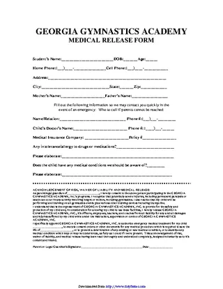Forms Georgia Medical Release Form 2