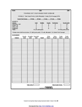 Forms Gpa Calculator Excel