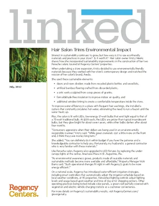 Forms Hair Salon Trims Environmental Newsletter