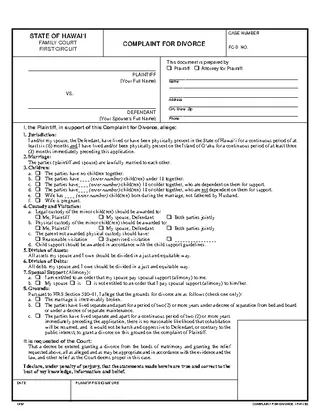 Forms Hawaii Divorce Form 2