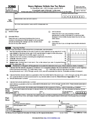 Forms Heavy Highway Vehicle Use Tax Return Form