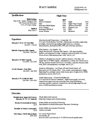 Helicopter Pilot Resume