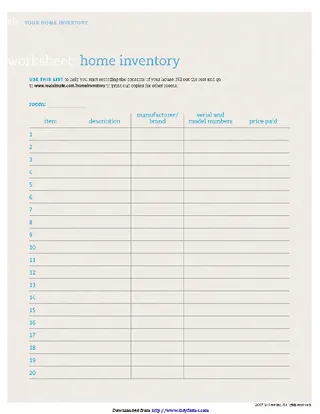 Forms Home Inventory