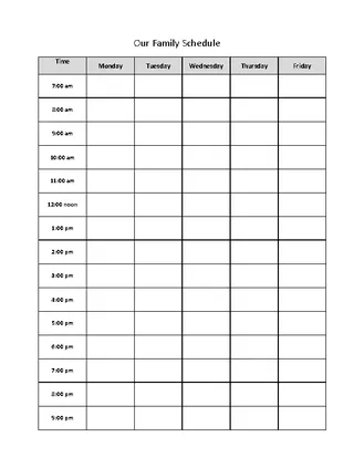 Forms Home School Daily Schedule Template