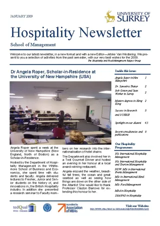 Hospitality Newsletter