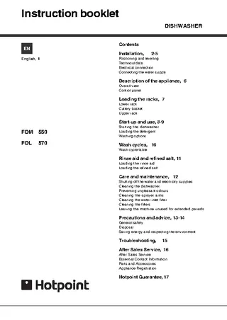 Hotpoint Users Manual Sample