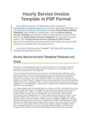 Hourly Service Invoice Pdf Format Free Template