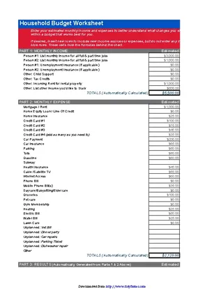 Household Expenses Template