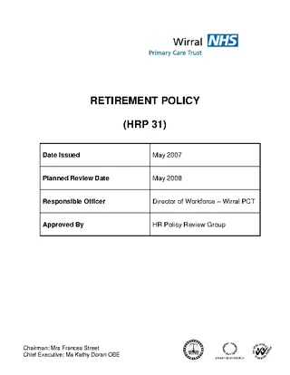 Forms Hr Retirement Policy Template