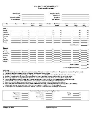 Forms Hr Timesheet Template