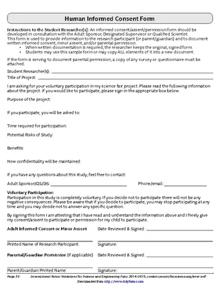 Human Informed Consent Form