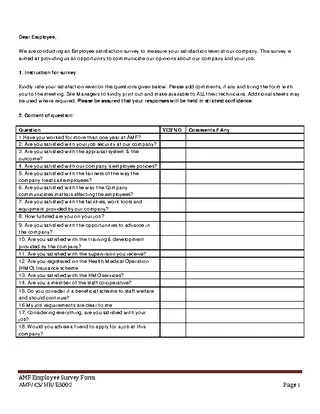 Human Resource Survey Form