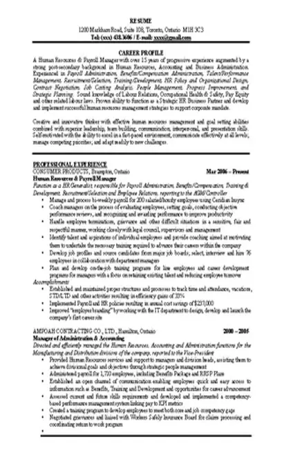 Human Resources Resume Sample1 - PDFSimpli