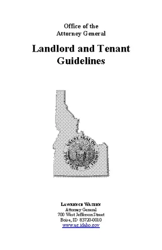 Idaho Attorney General Landlord And Tenant Guidelines