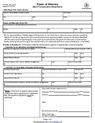 Idaho Power Of Attorney Form On Vehicle Title And Or Registration Documents