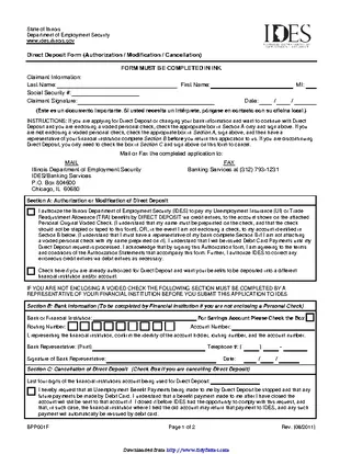 Forms Illinois Direct Deposit Form 1