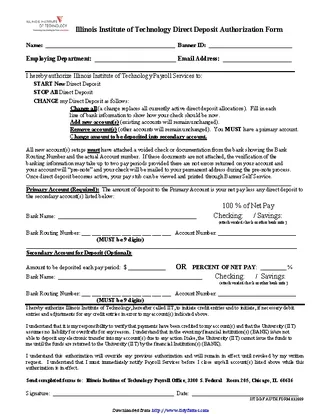 Forms Illinois Direct Deposit Form 2