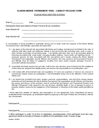 Forms Illinois Liability Release Form 1