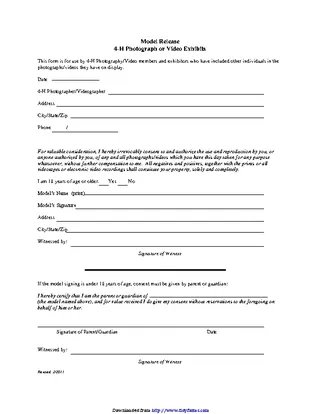 Forms Illinois Model Release Form