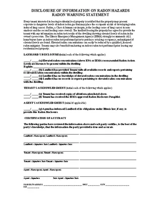 Illinois Radon Disclosure Form