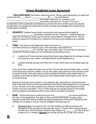 Illinois Standard Residential Lease Agreement Template