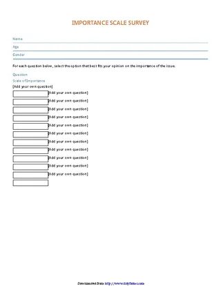 Forms Importance Scale Survey Template