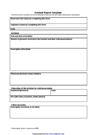 Incident Report Template 1