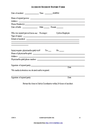 Incident Report Template 3