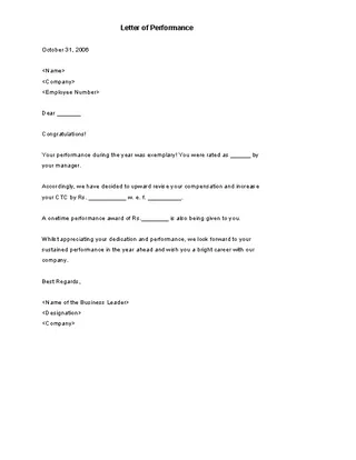 Increment Letter Template