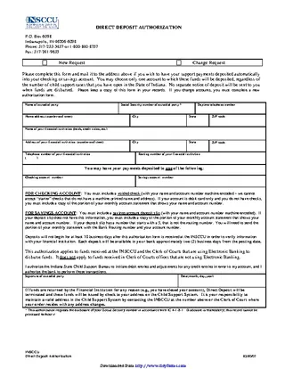 Forms Indiana Direct Deposit Form 1