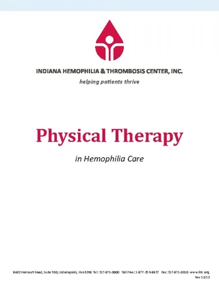 Indiana Hemophilia And Thrombosis Center Inc