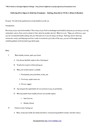 Forms Informative Speech Outline Example