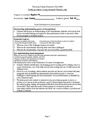 Forms Integrative Assignment Template