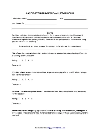 Forms Interview Evaluation Form 4
