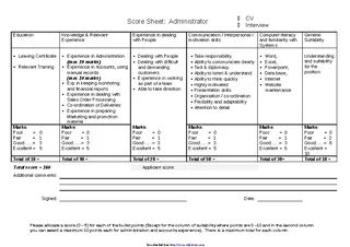 Forms Interview Score Sheet