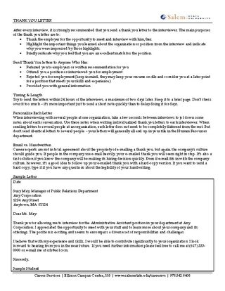 Interviewing Employee Thank You Letter Pdf Free Download