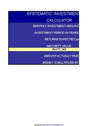 Forms Investment Calculator Excel