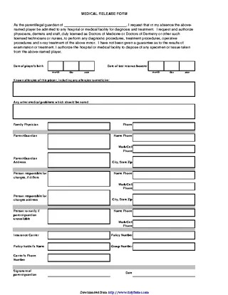 Iowa Medical Release Form