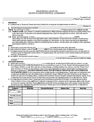 Iowa Month To Month Lease Agreement Template
