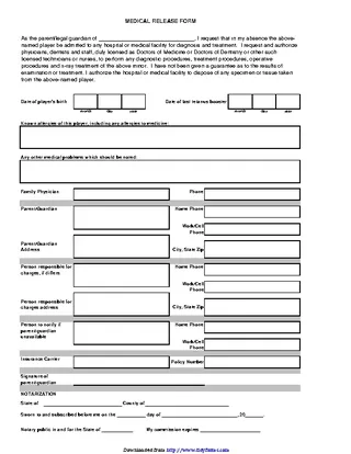 Iowa Notarized Medical Release Form