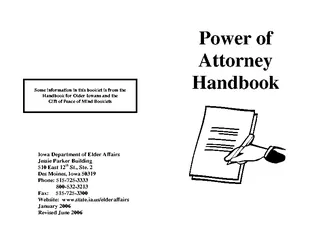 Iowa Power Of Attorney Handbook