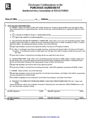 Forms Iowa Purchase Agreement Form