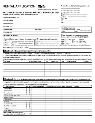 Forms Iowa Rental Application Form