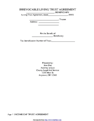 Irrevocable Living Trust Agreement