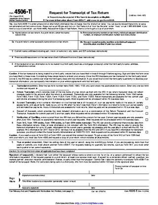 Forms Irs Form 4506 T