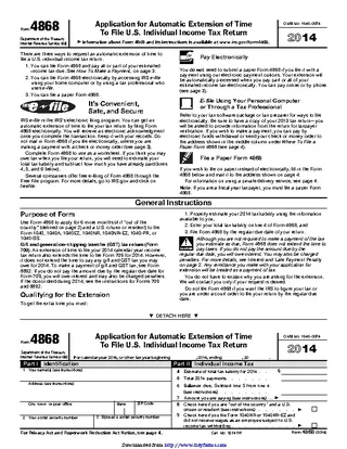 Forms Irs Form 4868
