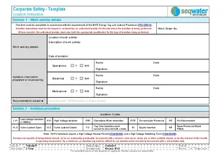 Isolation Work Instruction Template